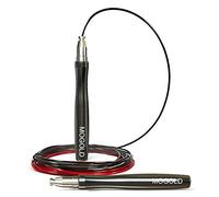 PORRASSO Cuerda de saltar de alta velocidad, longitud ajustable con eslabón giratorio, alma de acero, cuerda de saltar, boxeo, fitness, artes marciales, kickboxing, niños, mujeres, hombres, negro