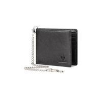 PORRASSO Cuero Cartera de Hombre Billetera Cartera con Protección RFID Tarjetero Monederos con 13 Ranuras para Tarjetas Corto Wallet Negro