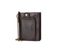 PORRASSO Cuero Cartera de Hombre Billetera Cartera con Protección RFID Tarjetero Monederos Corto Wallet con 13 Ranuras para Tarjetas Marrón