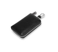 PORRASSO Cuero Estuches de Llave Cartera Llavero Clave del Coche Titular Portátil Impermeable Key Case con 6 Ganchos para Hombres Mujeres Negro