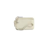 PORRASSO Cuero Monederos Mujer Estuches de Llave Cartera Portátil Tarjetero para Tarjetas de Crédita con Correa de Muñeca Pequeña Bolsita Coin Purse Blanco
