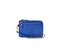 PORRASSO Cuero Monederos Mujer Estuches de Llave Cartera Portátil Tarjetero para Tarjetas de Crédita con Correa de Muñeca Pequeña Bolsita Coin Purse Azul Zafiro