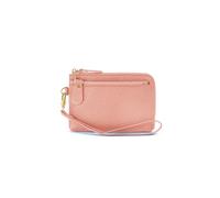 PORRASSO Cuero Monederos Mujer Estuches de Llave Cartera Portátil Tarjetero para Tarjetas de Crédita con Correa de Muñeca Pequeña Bolsita Coin Purse Rosa