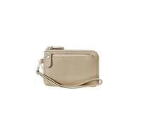 PORRASSO Cuero Monederos Mujer Estuches de Llave Cartera Portátil Tarjetero para Tarjetas de Crédita con Correa de Muñeca Pequeña Bolsita Coin Purse Gris Albaricoque