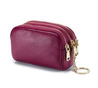 PORRASSO Cuero Monederos Portátil Estuches de Llave Multifunción Coin Purse Impermeable Key Case para Hombres Mujeres Violeta