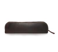PORRASSO Cuero Pencil Case Estuches Bolsa de LápizEstudiantes Portable Organizador Cartuchera para Hombre Mujer Estudiante Escuela Oficina-Marron Oscuro B