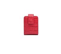 PORRASSO Estuche para Lápiz Labial con Espejo Estuche para Pintalabios Mini Bolsa de Maquillaje Portátil Almacenamiento PU Bolsa de Cosméticos Rojo
