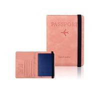 PORRASSO Funda Pasaporte Cartera de Piel de Pasaporte con Bloqueo RFID PU Porta Documentos Porta Pasaporte para Tarjeta de Crédito para Viajes Rosa
