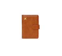 PORRASSO Funda Pasaporte Porta Pasaporte Cartera de Pasaporte con Bloqueo RFID PU Accesorios de Viaje Mujeres Hombres para Viajes Marrón