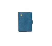 PORRASSO Funda Pasaporte Porta Pasaporte Cartera de Pasaporte con Bloqueo RFID PU Accesorios de Viaje Mujeres Hombres para Viajes Azul