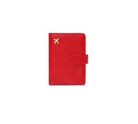 PORRASSO Funda Pasaporte Porta Pasaporte Cartera de Pasaporte con Bloqueo RFID PU Accesorios de Viaje Mujeres Hombres para Viajes Rojo