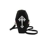 PORRASSO Gótica Bolso Bandolera de Mujer Bolso de Hombro Coffin Bolso Cruzados Bolsas Mensajero para Halloween Viaje Uso Diario Negro