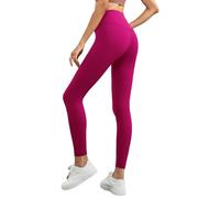 PORRASSO Leggins Mujer Fitness Pantalones Deportivos Cintura Alta Control de Abdomen Leggings Levantamiento de Glúteos Elásticos Suaves Opaco Leggins para Running Training Yoga Bayas Silvestres
