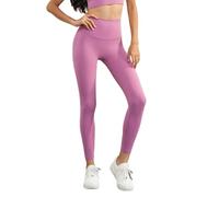 PORRASSO Leggins Mujer Fitness Pantalones Deportivos Cintura Alta Control de Abdomen Leggings Levantamiento de Glúteos Elásticos Suaves Opaco Leggins para Running Training Yoga Rosa Terciopelo
