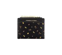 PORRASSO Linda Cartera de Mujer Monedero Corto Tarjetero para Tarjetas de Crédito PU Minimalista Billetero con 5 Ranuras para Tarjetas Cartera Wallet Negro