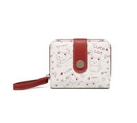 PORRASSO Linda Cartera Mujer Monedero Pequeño Billetero Wallet con 5 Ranuras para Tarjetas Cartera Rojo