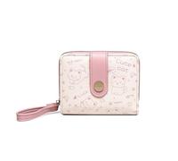 PORRASSO Linda Cartera Mujer Monedero Pequeño Billetero Wallet con 5 Ranuras para Tarjetas Cartera Rosa