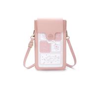 PORRASSO Lindo Bolso de Teléfono Móvil con Pantalla Táctil Mujer Bolso Bandolera Bolso Movil PU Teléfono Monedero Rosa