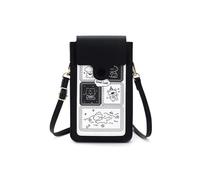 PORRASSO Lindo Bolso de Teléfono Móvil con Pantalla Táctil Mujer Bolso Bandolera Bolso Movil PU Teléfono Monedero Negro