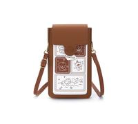 PORRASSO Lindo Bolso de Teléfono Móvil con Pantalla Táctil Mujer Bolso Bandolera Bolso Movil PU Teléfono Monedero Marrón
