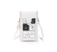 PORRASSO Lindo Bolso de Teléfono Móvil con Pantalla Táctil Mujer Bolso Bandolera Bolso Movil PU Teléfono Monedero Blanco