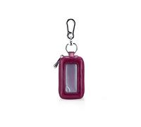 PORRASSO - Llaveros de Cuero Genuino para Coche, Llavero, portátil, Llavero, Retro, Impermeable, Doble Bolsa con Cremallera para Hombres y Mujeres, Morado, Large