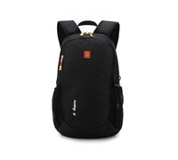 PORRASSO Mochila Casual Bolso Escolar para Mujer Hombre 15L Ligera Daypack Grande Nylon Mochila para Colegio Viajes Uso Diario Negro