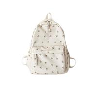 PORRASSO Mochila Casual Bolso Escolar para Mujer Ligera Daypack Grande Nylon Mochila para Viajes Uso Diario Blanco A