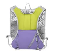 PORRASSO Mochila de Hidratación Ligera Daypack Reflectante para Correr Ciclismo Mochila de Deporte al Aire Libre Impermeable para Senderismo Acampada Fitness Verde Morado
