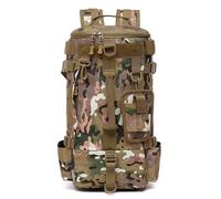 PORRASSO Mochila de Pesca Bolso Multifunción para Equipo de Pesca con Soporte para Caña Mochila al Aire Libre Impermeable para Acampada Hiking Ciclismo Viaje Camuflaje Café