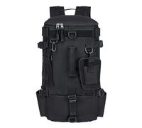 PORRASSO Mochila de Pesca Bolso Multifunción para Equipo de Pesca con Soporte para Caña Mochila al Aire Libre Impermeable para Acampada Hiking Ciclismo Viaje Negro