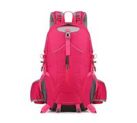 PORRASSO Mochila de Senderismo 40L Mochila Impermeable Duradera Ligera Daypack Reflectantes Backpack para Hombre Mujer Camping Escalada Deportes Viajar Aire Libre Rojo rosa