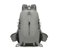 PORRASSO Mochila de Senderismo 40L Mochila Impermeable Duradera Ligera Daypack Reflectantes Backpack para Hombre Mujer Camping Escalada Deportes Viajar Aire Libre Gris
