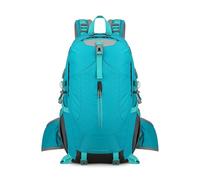 PORRASSO Mochila de Senderismo 40L Mochila Impermeable Duradera Ligera Daypack Reflectantes Backpack para Hombre Mujer Camping Escalada Deportes Viajar Aire Libre Azul Lago
