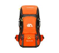 PORRASSO Mochila de Senderismo 50L Mochila Impermeable Nailon Backpack Camping con Correas Reflectantes Múltiples Compartimentos Gran Backpack Viaje Naranja