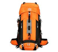 PORRASSO Mochila de Senderismo 60L Mochila Impermeable con Cubierta de lluvia Hiking Backpack para Hombre Mujer Viajar Acampar Escalada Deportes Aire Libre Naranja