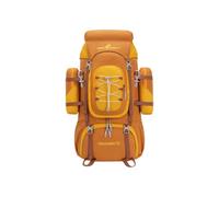 PORRASSO Mochila de Senderismo 70L con Cubierta para Lluvia Mochila de Camping Gran Capacidad con Compartimento de Hidratación Backpack Viaje Transpirable para Aventuras al Aire Libre Amarillo