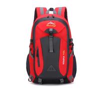 PORRASSO Mochila de Senderismo Mochila Impermeable 40L Daypack con Orificio para Auriculares Hiking Backpack para Hombre Mujer Camping Escalada Deportes Viajar Aire Libre Rojo