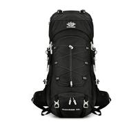PORRASSO Mochila de Senderismo Mochila Impermeable con Cubierta de lluvia 60L Hiking Backpack para Hombre Mujer Viajar Acampar Escalada Deportes Aire Libre Negro