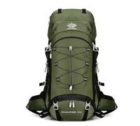 PORRASSO Mochila de Senderismo Mochila Impermeable con Cubierta de lluvia 60L Hiking Backpack para Hombre Mujer Viajar Acampar Escalada Deportes Aire Libre Verde Oscuro