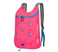 PORRASSO Mochila de Senderismo Plegable Mochila 18L Ultraligera Impermeable Mochila Hiking Backpack para Hombre Mujer Acampar Ciclismo Deportes Aire Libre Rosa Roja