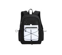 PORRASSO Mochila Ligera Mochila Resistente al Agua Nailon Backpack de Día Casual para Viajes Senderismo Uso Diario Negro Blanco