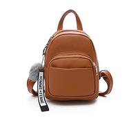 PORRASSO Mochila Mujer Bolso Pequeño Daypack Mochila de Cuero PU Casual Mochila para Uso Diario Marrón