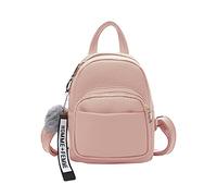 PORRASSO Mochila Mujer Bolso Pequeño Daypack Mochila de Cuero PU Casual Mochila para Uso Diario Rosado