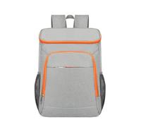 PORRASSO Mochila Nevera Isotermica 25L Bolsa Térmica Impermeable Gran Mochila Térmica para Picnic para Acampada Playa Almuerzo Barbacoa Excursión Gris Naranja