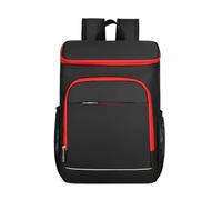 PORRASSO Mochila Nevera Isotermica 25L Bolsa Térmica Impermeable Gran Mochila Térmica para Picnic para Acampada Playa Almuerzo Barbacoa Excursión Negro Rojo