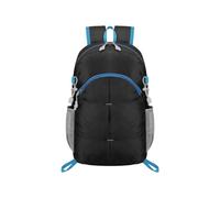 PORRASSO Mochila Plegable Impermeable Ligera Mochila de Senderismo Hombre Mujer Backpack para Acampar Viaje Deportes Uso Diario Negro