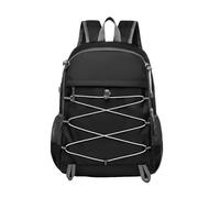 PORRASSO Mochila Plegable Mochila de Senderismo Gran Impermeable Ligera Hombre Mujer Backpack para Acampar Viaje Deportes Aire Libre Negro