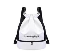 PORRASSO Mochila Viaje Mochila de Día Impermeable Bolso de Gimnasio con Compartimento Independiente para Zapatos Separación Seco/Mojado para Mujeres Hombres Natación Fitness Blanco