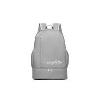 PORRASSO Mochila Viaje Mochila de Día Impermeable Bolso de Gimnasio con Compartimento Independiente para Zapatos para Mujeres Hombres Natación Fitness Gris A